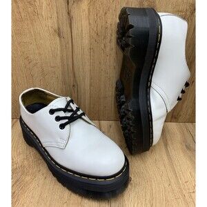 Dr Martens 1461 Quad Platform Shoes White Smooth Leather Women's US 7 EU 38